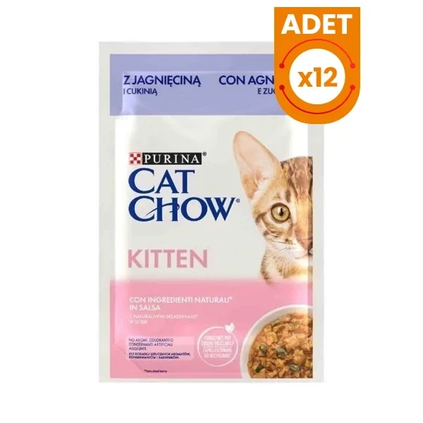 Cat Chow Kuzu Etli ve Kabaklı Pouch Yavru Konserve Kedi Maması