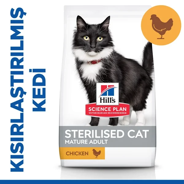 Hills Mature Sterilised Tavuklu Kısırlaştırılmış Yaşlı Kedi Maması 1.5KG