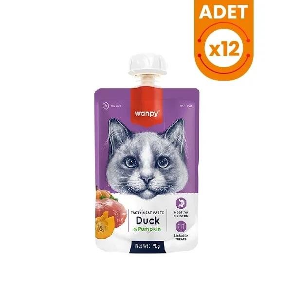 Wanpy Taze Ördekli ve Bal Kabaklı Et Ezmesi Doğal Kedi Ödülü