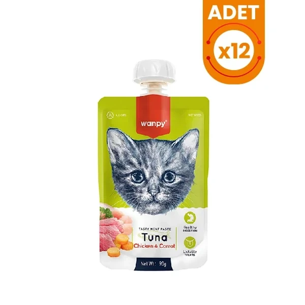 Wanpy Taze Ton Balıklı ve Tavuklu Et Ezmesi Doğal Kedi Ödülü