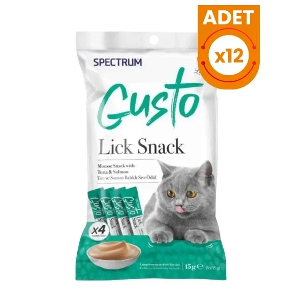 Spectrum Gusto Lick Snack Ton ve Somon Balıklı Sıvı Kedi Ödül Maması